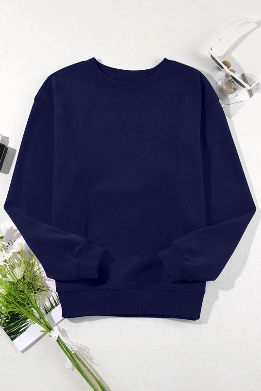 Classic Opaque Long Sleeve Crew Neck Sweatshirt