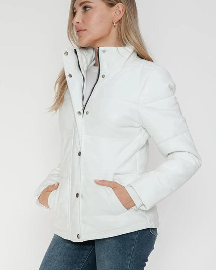 YMI Pocketed Zip Up Turtleneck Puffer Jacket - ShopEasier