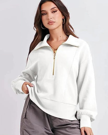 Collared Half Zip Sweatshirt for Comfort and Style