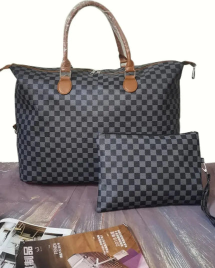 Checkered Two-Piece Bag Set