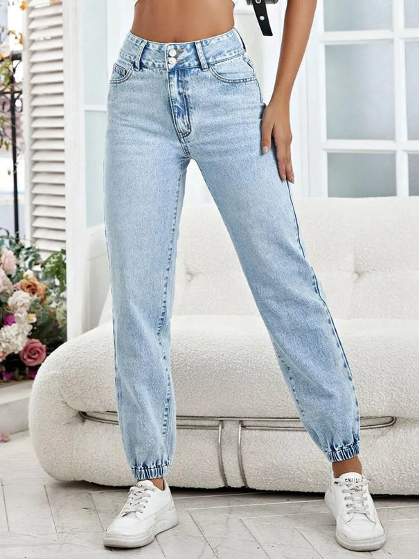 High Waist Jeans with Pockets - ShopEasier