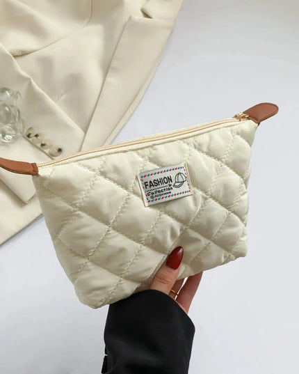 Solid Quilted Clutch with Zipper