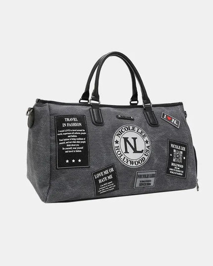 Bolso de viaje con parche de mezclilla de Nicole Lee USA