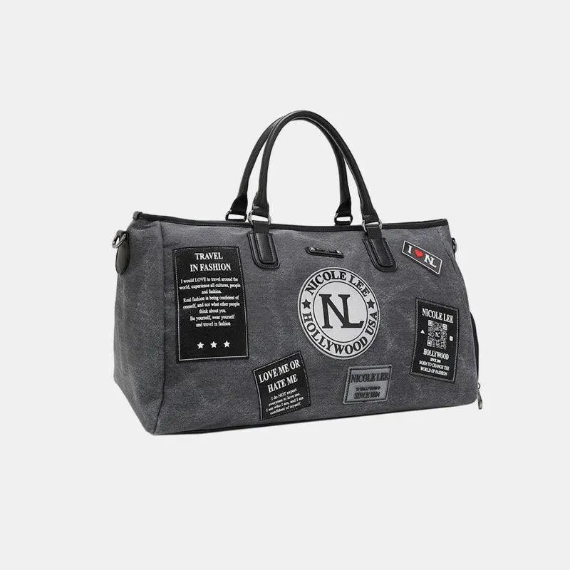 Bolso de viaje con parche de mezclilla de Nicole Lee USA