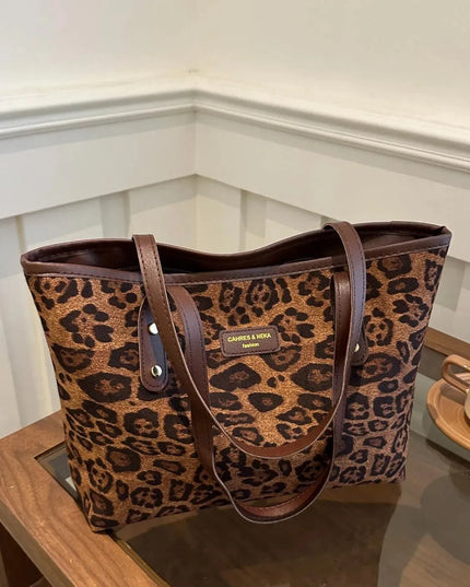 Bolsa de poliéster con estampado de leopardo