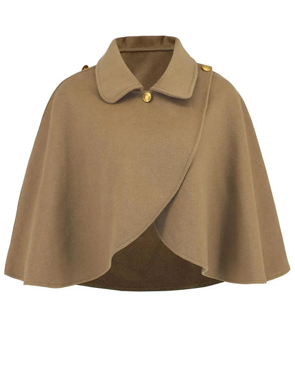 Collared Neck Cropped Cape - ShopEasier