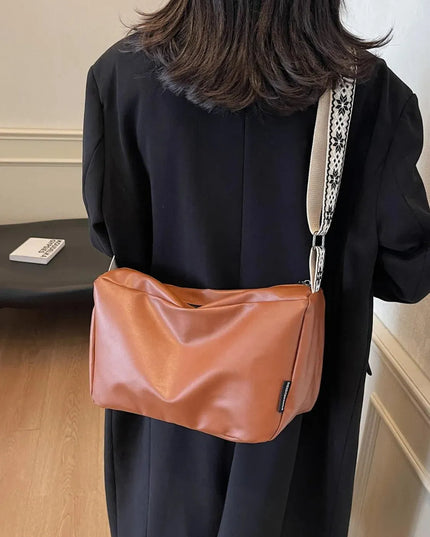 PU Leather Adjustable Strap Crossbody Bag