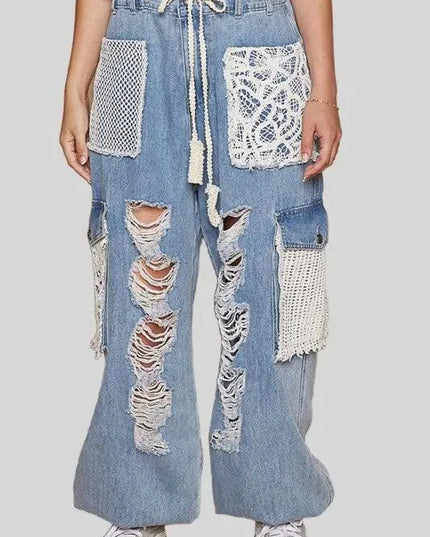 Parche de crochet POL para jeans desgastados y lavados