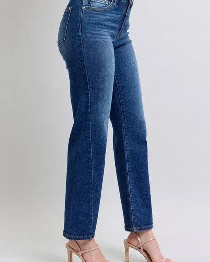 Judy Blue Full Size Side Seam Detail Straight Jeans with Pockets - ShopEasier