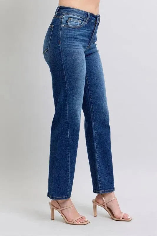 Judy Blue Full Size Side Seam Detail Straight Jeans with Pockets - ShopEasier