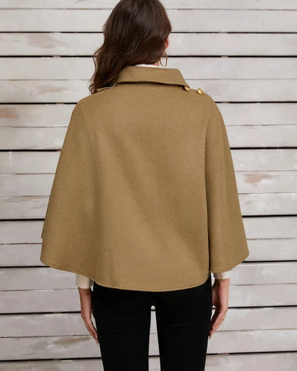 Collared Neck Cropped Cape - ShopEasier