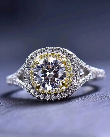 Modern Two-Tone 1 Carat Moissanite Engagement Ring