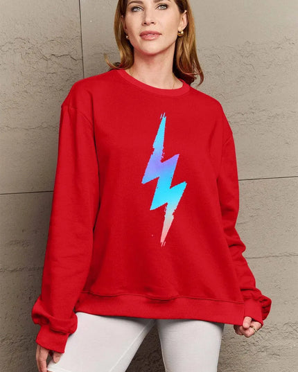 Simply Love Full Size Graphic Round Neck Sweatshirt - ShopEasier