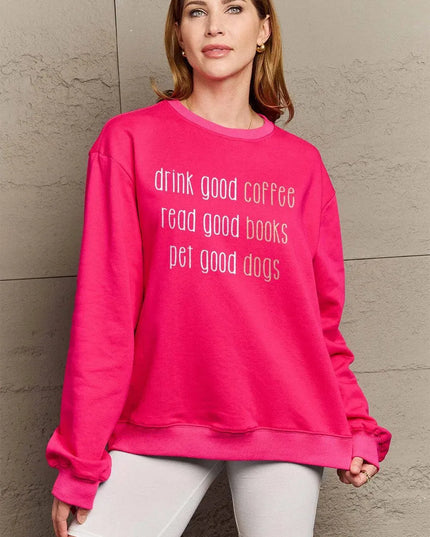 Simply Love Full Size Letter Graphic Round Neck Sweatshirt - ShopEasier