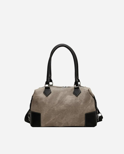 Contrast PU Leather Shoulder Bag