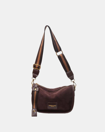 Suede Adjustable Strap Shoulder Bag