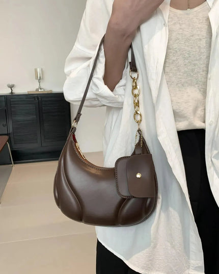 PU Leather Shoulder Bag with EarPods Bag