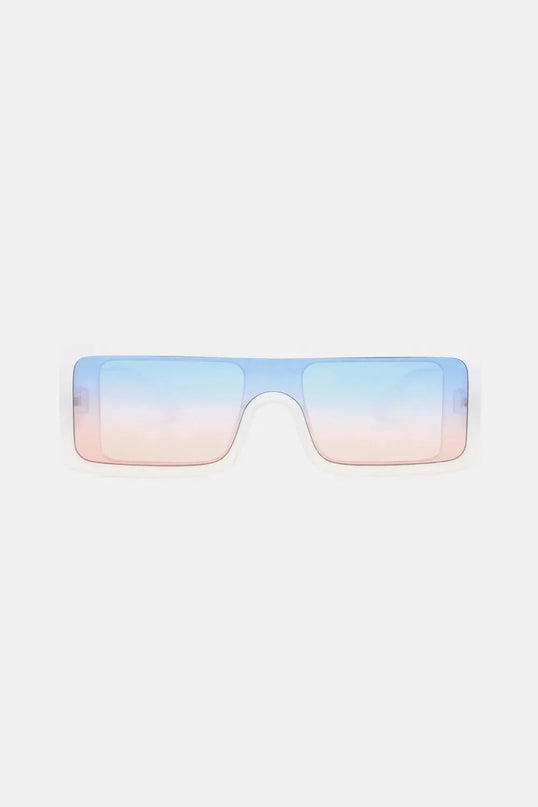 Gafas de sol rectangulares de policarbonato con protección UV400 y estuche