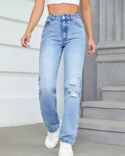 Distressed Jeans with Pockets - ShopEasier