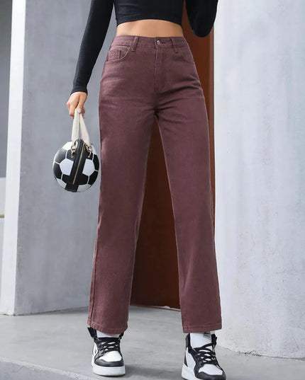 Straight Leg Jeans with Pockets - ShopEasier