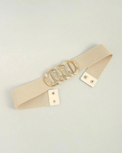 Zinc Alloy Buckle Elastic Wide Belt - ShopEasier