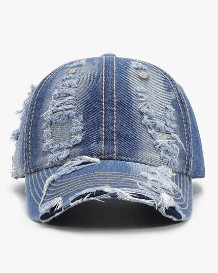 Distressed Adjustable Cotton Baseball Cap - ShopEasier