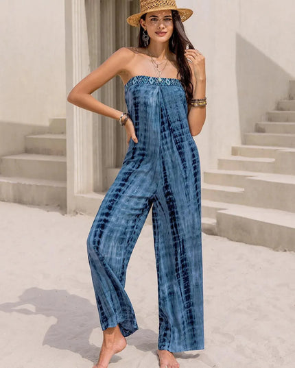 Tied Tube Wide Leg Jumpsuit - ShopEasier