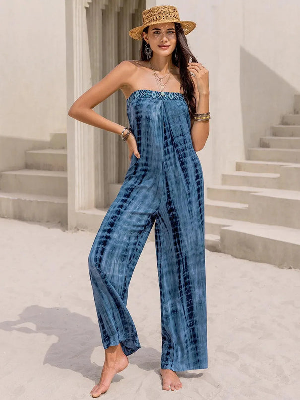 Tied Tube Wide Leg Jumpsuit - ShopEasier