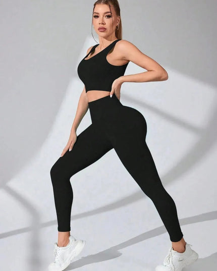 Scoop Neck Wide Strap Top and Pants Active Set - ShopEasier