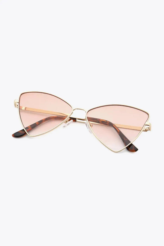 Elegantes gafas de sol de ojo de gato de metal con protección UV400