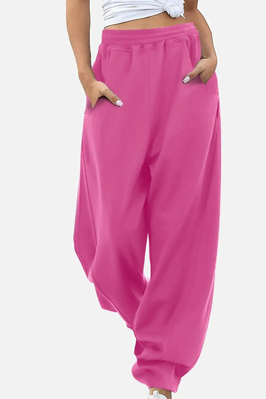 Comfy Pocketed Elastic Waist Lounge Pants