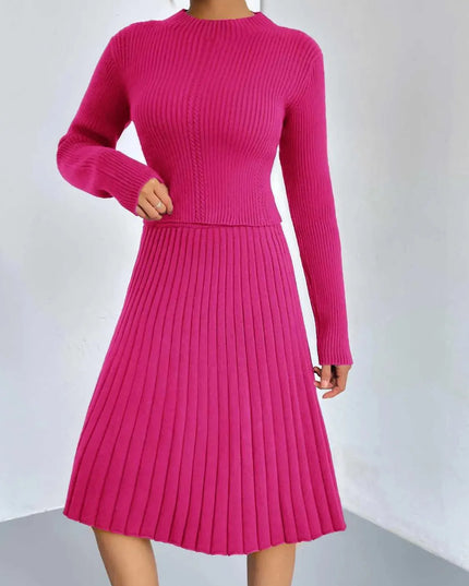 Rib-Knit Sweater and Skirt Set - ShopEasier