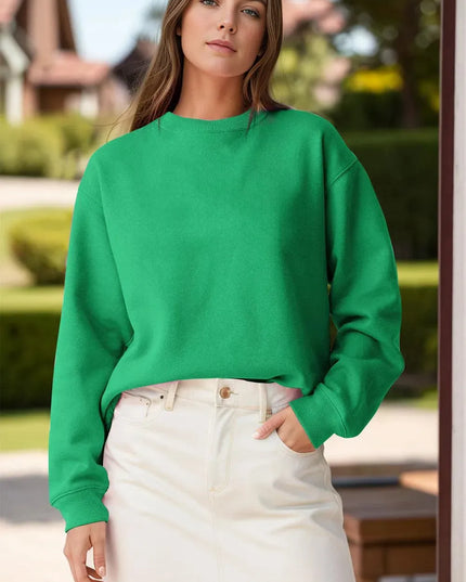 Classic Opaque Long Sleeve Crew Neck Sweatshirt