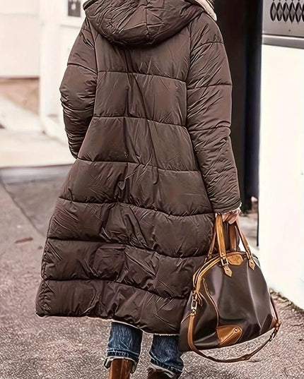 Full Size Zip Up Sherpa Hooded Coat - ShopEasier