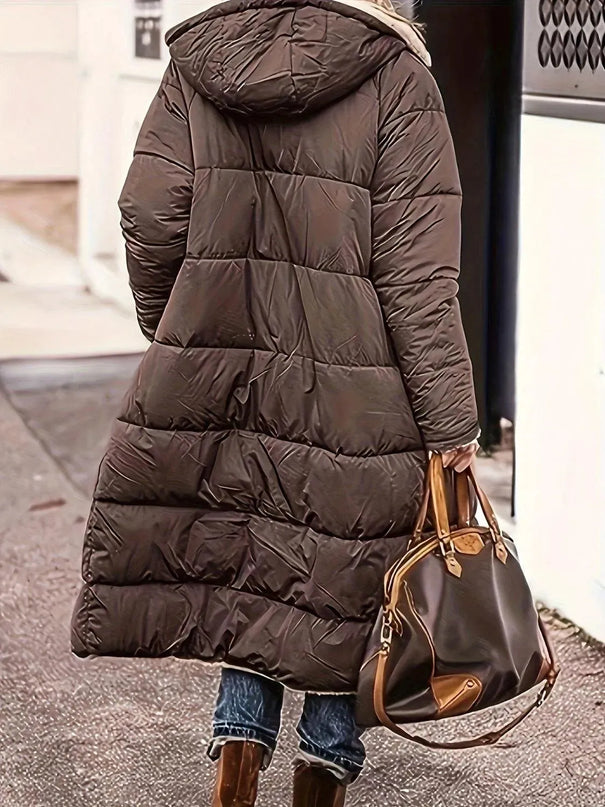 Full Size Zip Up Sherpa Hooded Coat - ShopEasier