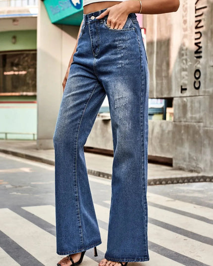 High Rise Bootcut Jeans with Pockets - ShopEasier