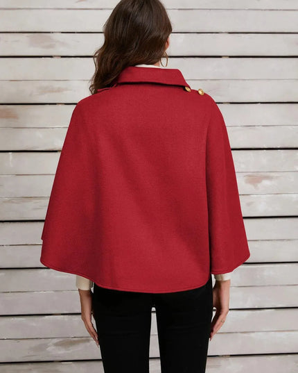 Collared Neck Cropped Cape - ShopEasier