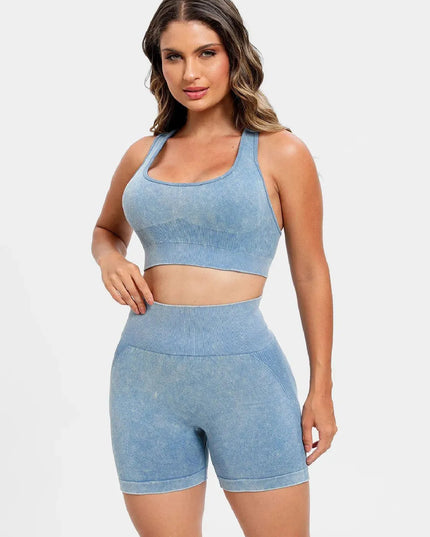 Scoop Neck Wide Strap Top and Shorts Active Set - ShopEasier