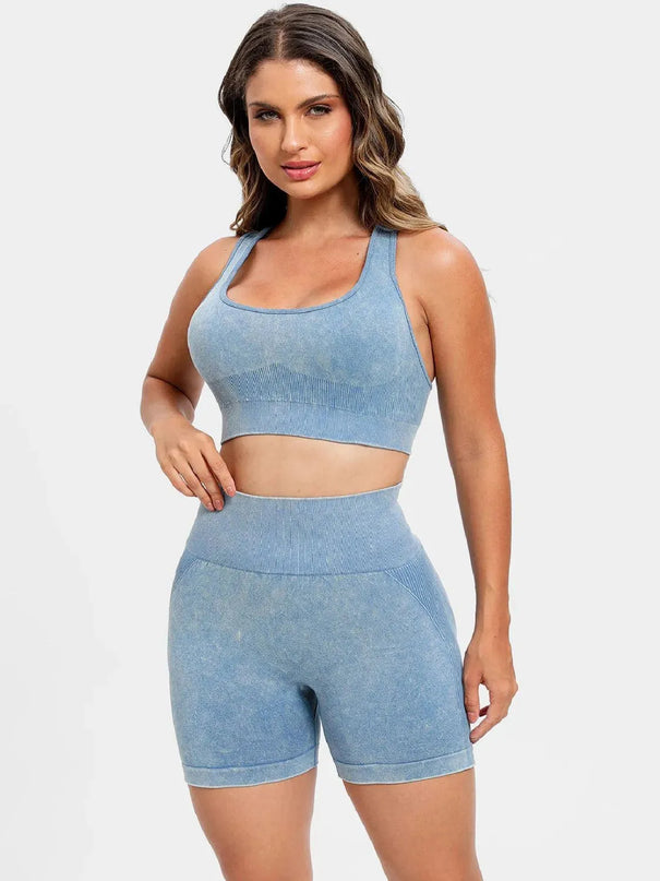 Scoop Neck Wide Strap Top and Shorts Active Set - ShopEasier