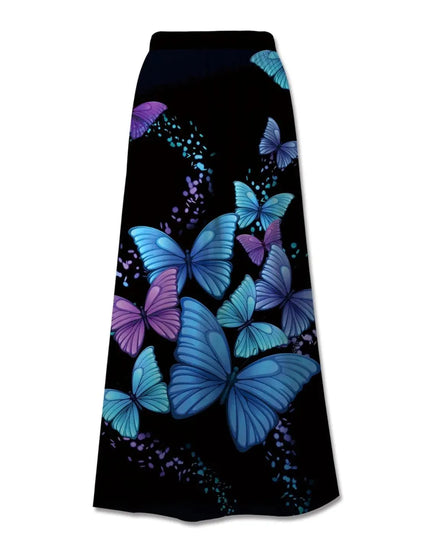 FAM-FAM Stylish Printed Midi Skirt with Elastic Waistband