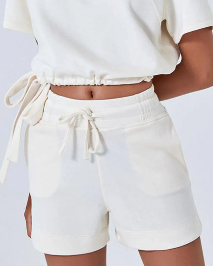 Casual Opaque Drawstring Shorts with Convenient Pockets