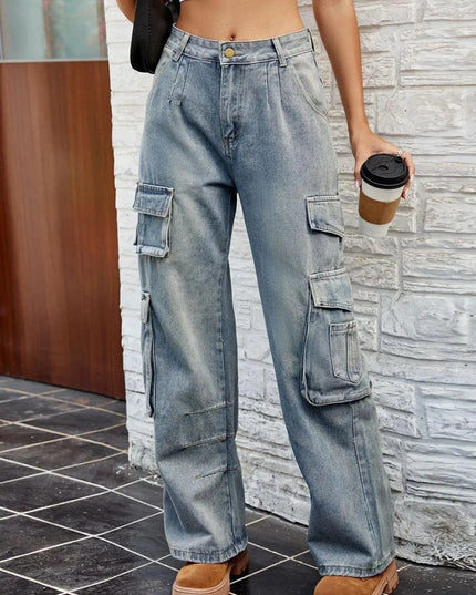 Washed Jeans with Pockets - ShopEasier