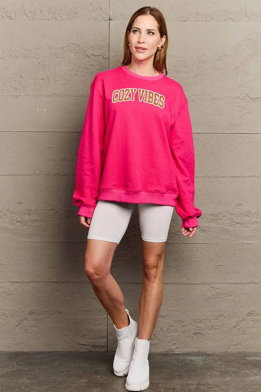 Cozy Vibes Graphic Sweatshirt - Simply Love Collection