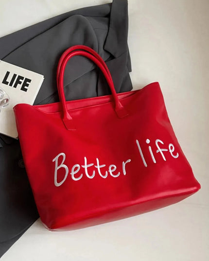 BETTER LIFE PU Leather Tote Bag