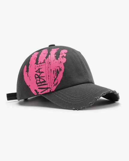 VIBRA Graphic Distressed Adjustable Baseball Cap - ShopEasier