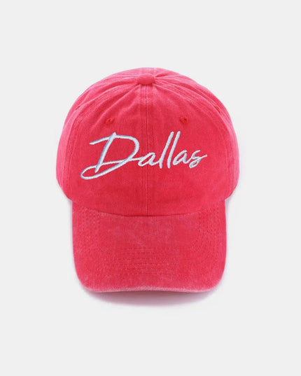 Zenana Washed DALLAS Embroidered Baseball Cap - ShopEasier