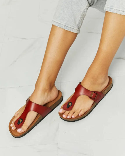 MMShoes Chic Red T-Strap Drift Away Flip-Flop