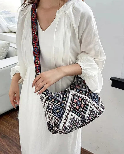 Geometric Adjustable Strap Crossbody Bag