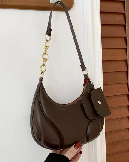 PU Leather Shoulder Bag with EarPods Bag