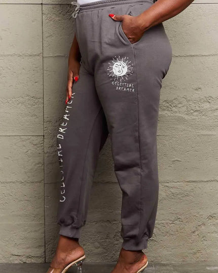 Celestial Dreamer Graphic Sweatpants by Simply Love - Full Size Casual Wear